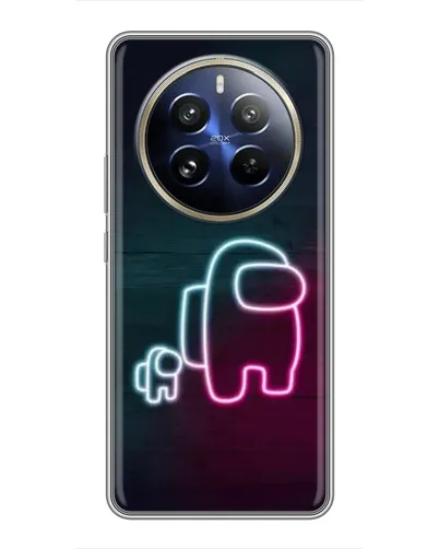 Чехол для Realme 12 Pro Plus с картинкой «Among Us неон-арт»