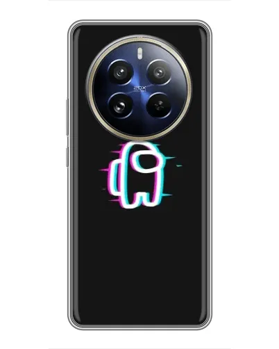 Чехол для Realme 12 Pro Plus с картинкой «Among Us неон»
