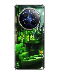 Чехол для Realme 12 Pro Plus с картинкой «Minecraft лесной пейзаж»