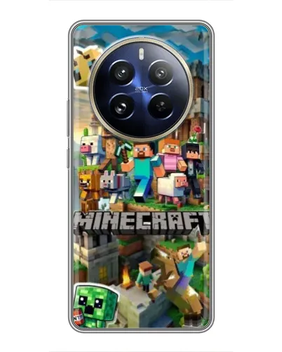 Чехол для Realme 12 Pro Plus с картинкой «Замок Minecraft»