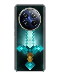 Чехол для Realme 12 Pro Plus с картинкой «Алмазный меч неон»