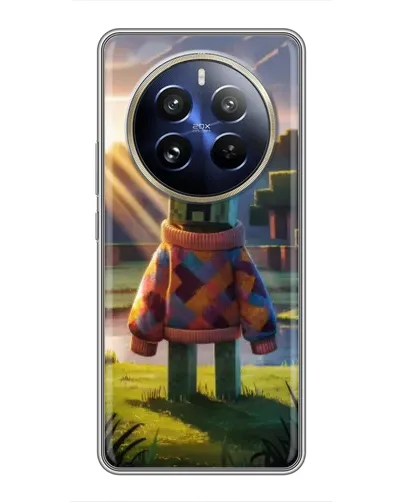 Чехол для Realme 12 Pro Plus с картинкой «Крипер в свитере»