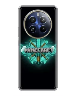 Чехол для Realme 12 Pro Plus с картинкой «Minecraft Diamond лого»
