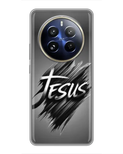 Чехол для Realme 12 Pro Plus с картинкой «Надпись Jesus Graffiti»