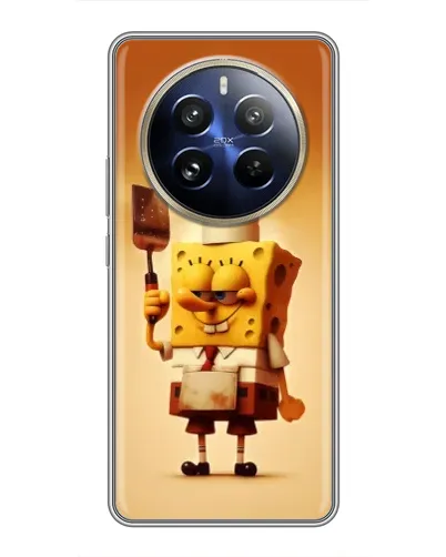 Чехол для Realme 12 Pro Plus с картинкой «Губка Боб повар»
