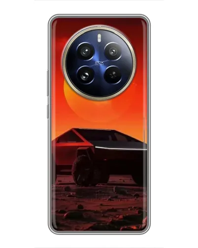Чехол для Realme 12 Pro Plus с картинкой «Cybertruck на Марсе»