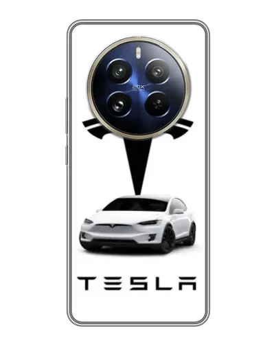 Чехол для Realme 12 Pro Plus с картинкой «Tesla White Style»
