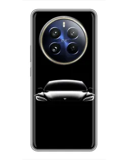 Чехол для Realme 12 Pro Plus с картинкой «Фары Tesla Night»