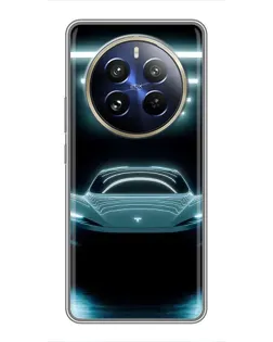 Чехол для Realme 12 Pro Plus с картинкой «Tesla в неоне»