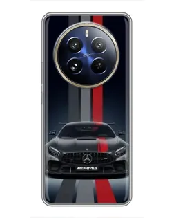 Чехол для Realme 12 Pro Plus с картинкой «Mercedes — белый карбон» Чехол для Realme 12 Pro Plus с картинкой «Mercedes — белый карбон»