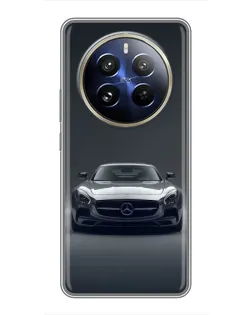 Чехол для Realme 12 Pro Plus с картинкой «Mercedes на черном»