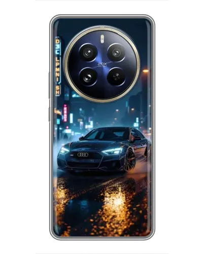 Чехол для Realme 12 Pro Plus с картинкой «Ночной город и Audi» Чехол для Realme 12 Pro Plus с картинкой «Ночной город и Audi»