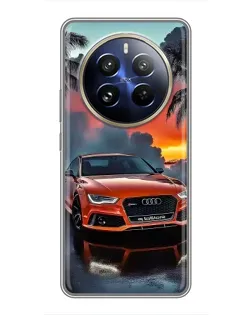 Чехол для Realme 12 Pro Plus с картинкой «Audi — закат»