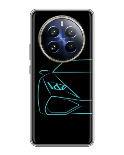 Чехол для Realme 12 Pro Plus с картинкой «Голубой силуэт Lamborghini» Чехол для Realme 12 Pro Plus с картинкой «Голубой силуэт Lamborghini»