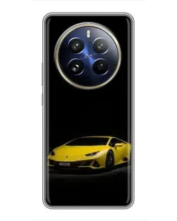 Чехол для Realme 12 Pro Plus с картинкой «Lamborghini желтый акцент»