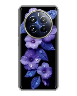Чехол для Realme 12 Pro Plus с картинкой «Фиолетовые цветы с росою» Чехол для Realme 12 Pro Plus с картинкой «Фиолетовые цветы с росою»