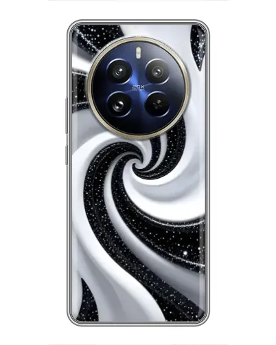 Чехол для Realme 12 Pro Plus с картинкой «Черно-белая спираль»
