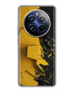 Чехол для Realme 12 Pro Plus с картинкой «Золотые осколки геометрии»