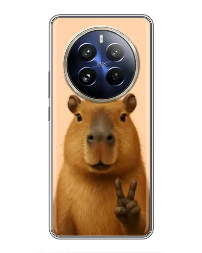 Чехол для Realme 12 Pro Plus с картинкой «Капибара виктория»