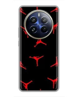 Чохол для Realme 12 Pro з картинкою «Jordan Red Pattern»