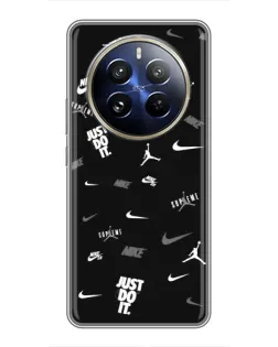 Чохол для Realme 12 Pro з картинкою «Nike Black Pattern»