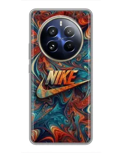 Чехол для Realme 12 Pro с картинкой «Nike в абстракции»