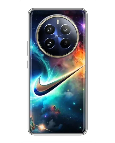 Чехол для Realme 12 Pro с картинкой «Космический Nike Swoosh»
