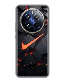 Чехол для Realme 12 Pro с картинкой «Nike — эффект разломов»
