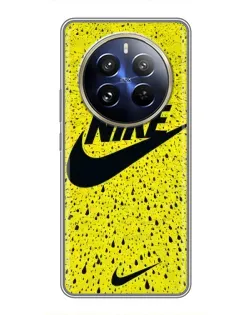 Чехол для Realme 12 Pro с картинкой «Желтый текстурный Nike»