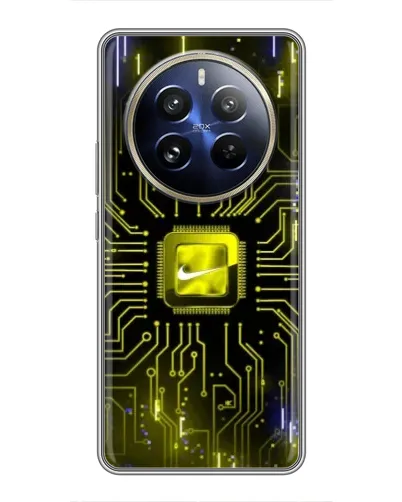 Чехол для Realme 12 Pro с картинкой «Nike — золотая искра»