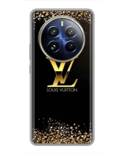 Чохол для Realme 12 Pro з картинкою «LV — золоті іскри»