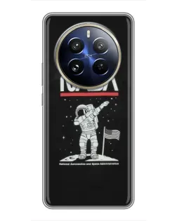 Чохол для Realme 12 Pro з картинкою «NASA — крокуємо по Місяцю»