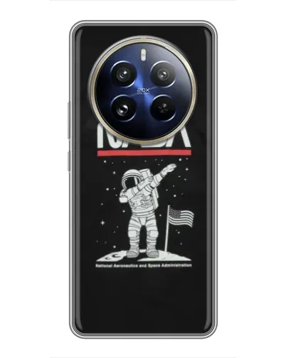 Чохол для Realme 12 Pro з картинкою «NASA — крокуємо по Місяцю»