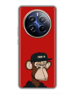 Чохол для Realme 12 Pro з картинкою «Bored Ape — червоний фон»