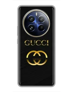 Чохол для Realme 12 Pro з картинкою «Золотий логотип Gucci»