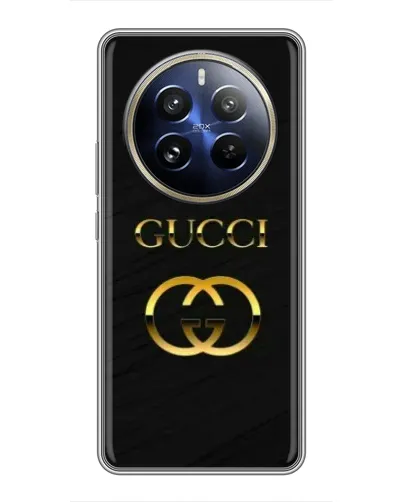Чохол для Realme 12 Pro з картинкою «Золотий логотип Gucci»