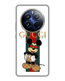 Чохол для Realme 12 Pro з картинкою «Міккі Маус Gucci — смуги»
