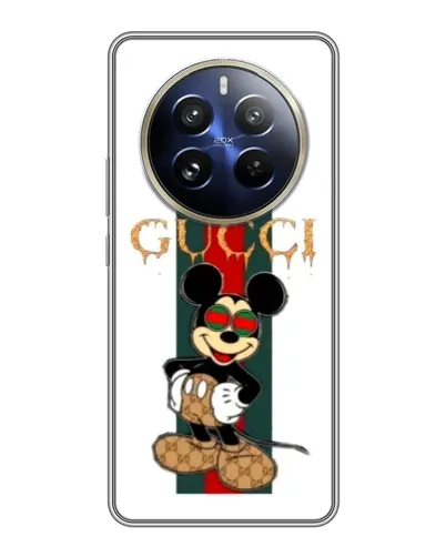 Чохол для Realme 12 Pro з картинкою «Міккі Маус Gucci — смуги»