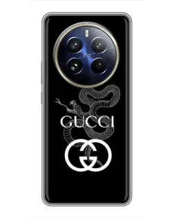 Чохол для Realme 12 Pro з картинкою «Gucci — срібна змія»