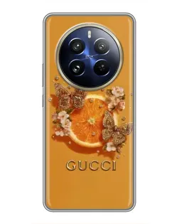 Чохол для Realme 12 Pro з картинкою «Gucci — золоті метелики»