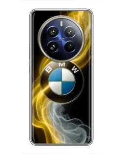 Чохол для Realme 12 Pro з картинкою «Золотистий дим BMW»