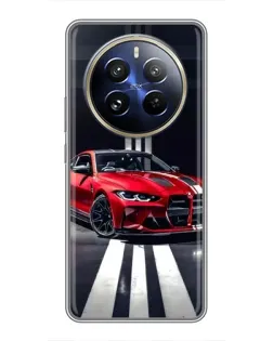 Чохол для Realme 12 Pro з картинкою «Червона BMW на дорозі»