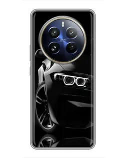 Чохол для Realme 12 Pro з картинкою «Чорна BMW — профіль»