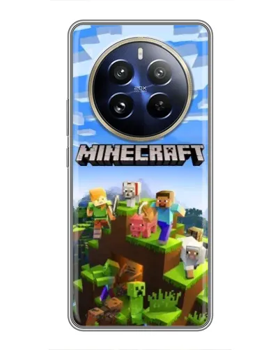 Чохол для Realme 12 Pro з картинкою «Minecraft класичний світ»