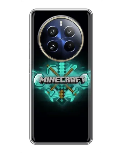 Чохол для Realme 12 Pro з картинкою «Minecraft Diamond лого»