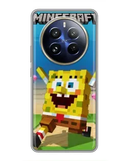 Чохол для Realme 12 Pro з картинкою «Губка Боб Minecraft»