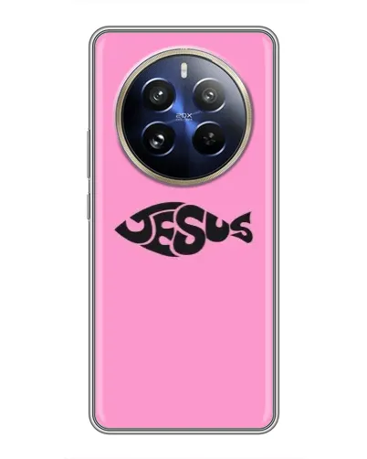 Чохол для Realme 12 Pro з картинкою «Рожевий символ Jesus»
