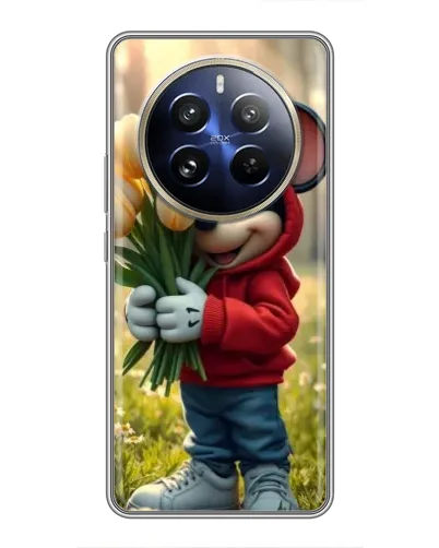 Чохол для Realme 12 Pro з картинкою «Міккі з тюльпанами»