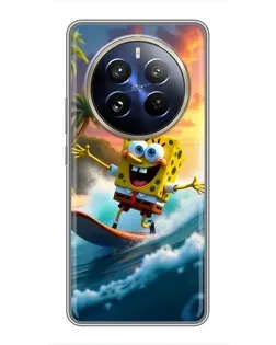 Чохол для Realme 12 Pro з картинкою «Губка Боб серфінгіст»