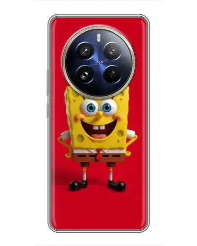 Чохол для Realme 12 Pro з картинкою «Спанч Боб на червоному»
